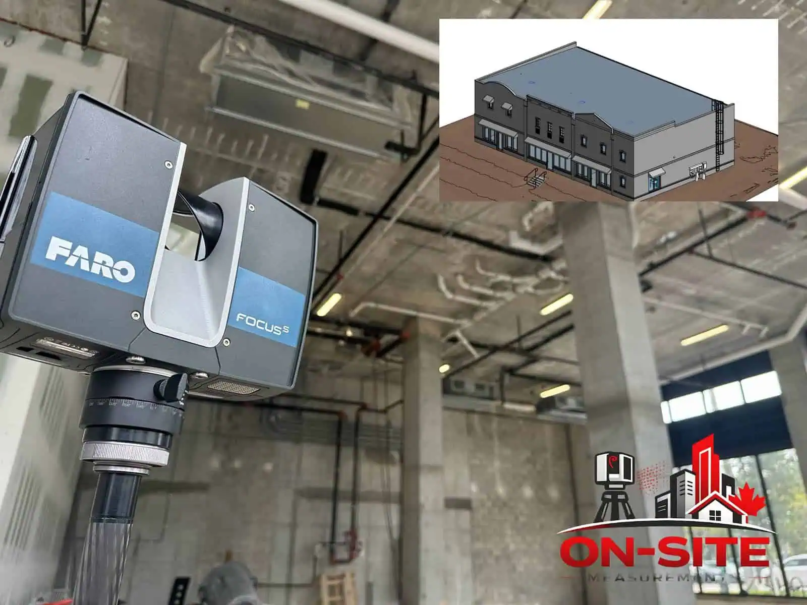 FARO Focus laser scanner operating inside a Canadian commercial facility